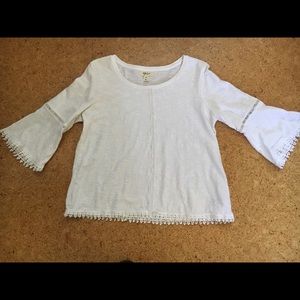 Style & Co white feminine top.